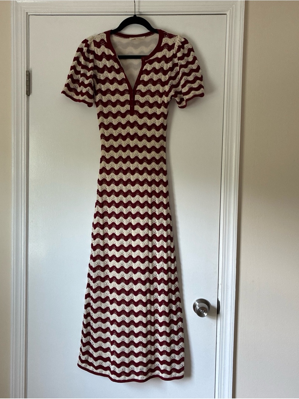 Sezane Emmanuelle Dress in twine/cherry size XS - Picture 2 of 5